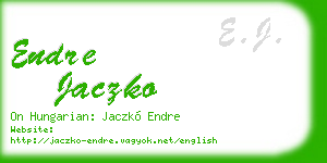 endre jaczko business card